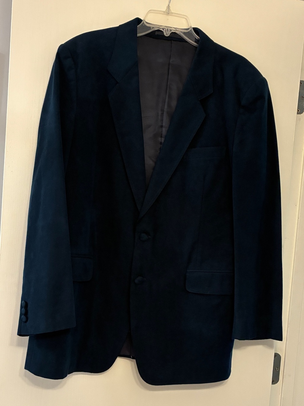 Men's Suede Navy Blazer Jacket